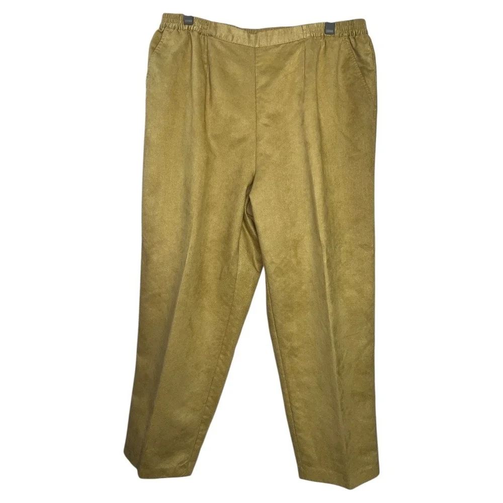 Koret Woman Plus Size 22W Camel Tan Faux Suede Stretch‎ Pull On Pants Dressy